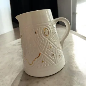 Pichet Empreinte Blanc Or