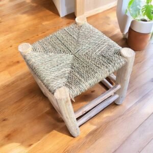 Tabouret marocain en osier tressé