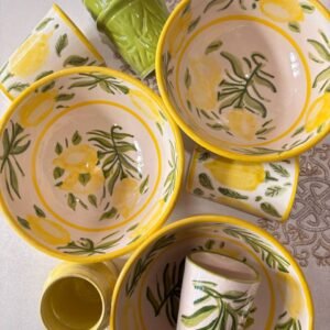 Bols & verres artisanaux – Citron, olives et uni