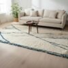 Tapis en laine berbère bleu - Tapis & Trésors Montpellier